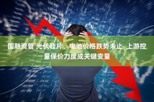 国融资管 光伏硅片、电池价格跌势未止  上游控量保价力度成关键变量