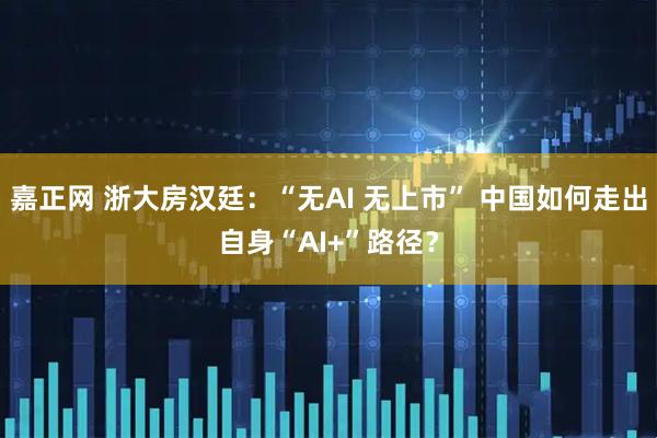 嘉正网 浙大房汉廷:“无AI 无上市” 中国如何走出自身“AI+”路径?